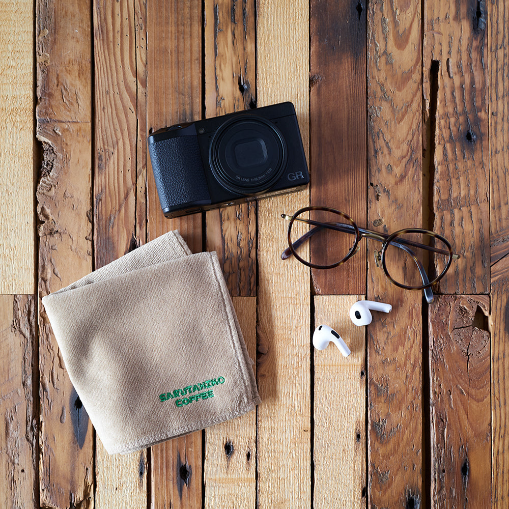 珈琲で染めたハンドタオル(パープル)