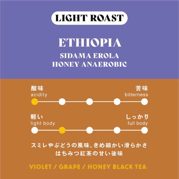 浅煎り】エチオピア∕ Sidama Elora Honey Anaerobic｜シングル
