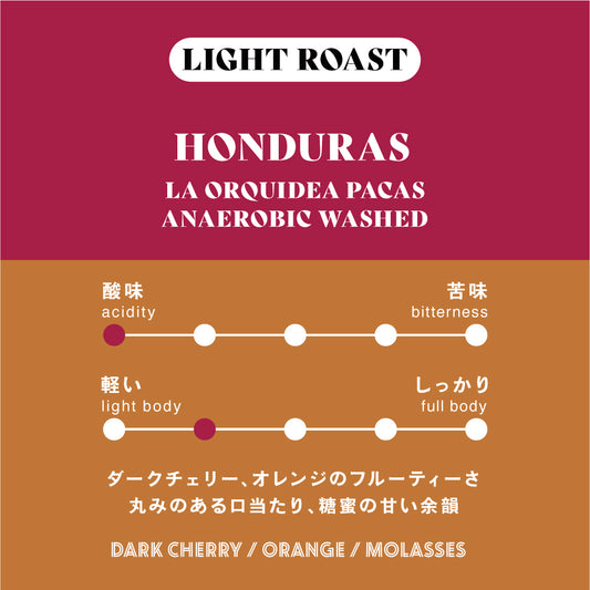 <8/11より順次発送>【浅煎り】ホンジュラス／La Orquidea Pacas Anaerobic Washed