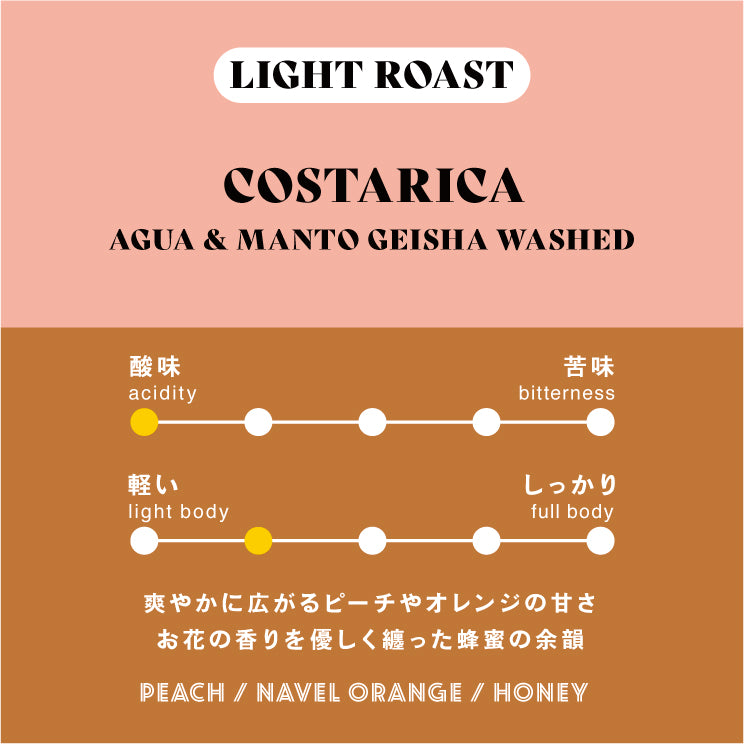 【浅煎り】コスタリカ アグア・イ・マント ゲイシャ ウォッシュト