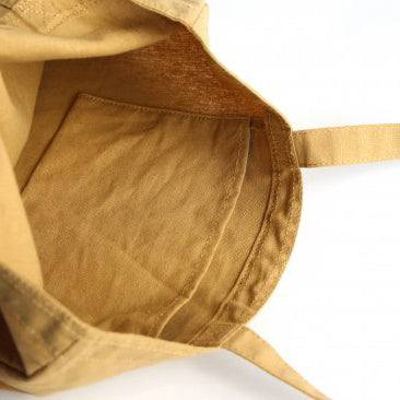 Coffee-dyed tote bag and mouton badge set