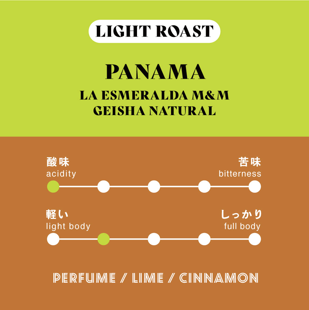 【浅煎り】パナマ LA ESMERALDA M&M Geisha Natural