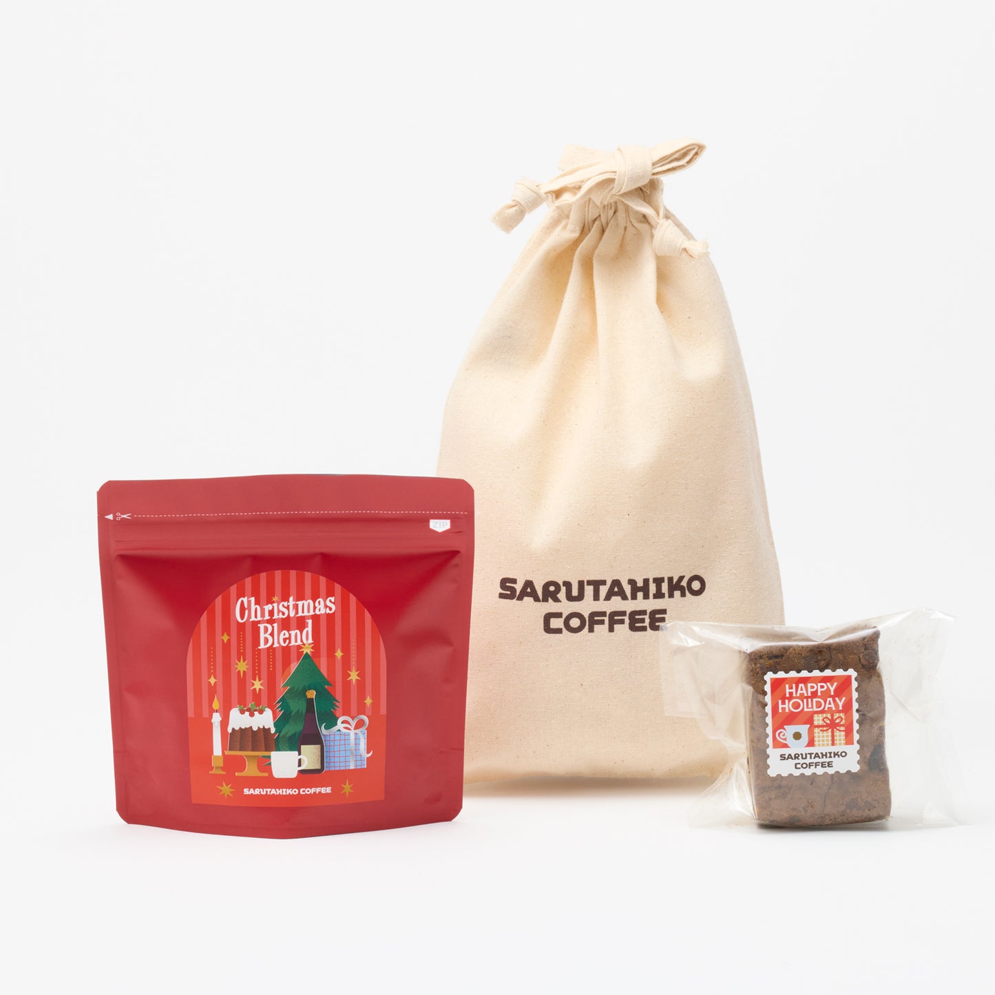 クリスマスギフト【コーヒー豆とブラウニーの巾着セット】